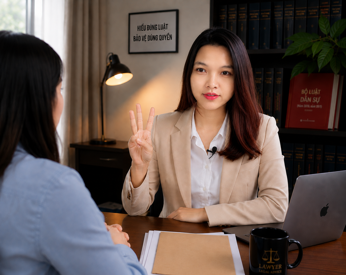 Chuyên viên tư vấn đang trao đổi riêng với khách hàng